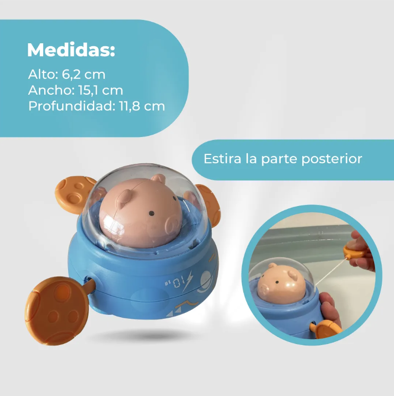 Juguete de Baño Cerdito espacial